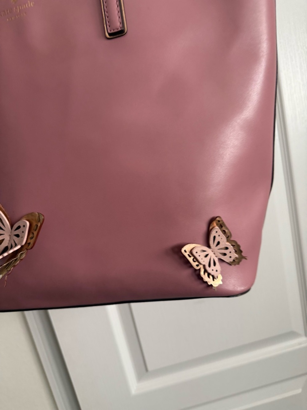 kate spade Pink Leather Butterfly Tote - Picture 4 of 9